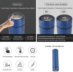 LED Temperature Display Water Bottle Stars Design | Smart Stainless Steel Vacuum 500ml Flask | Random Color